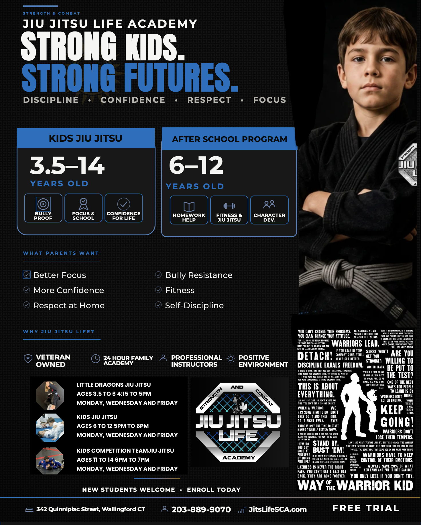 Strong Kids. Strong Futures. -- Kids Jiu Jitsu and After School Program